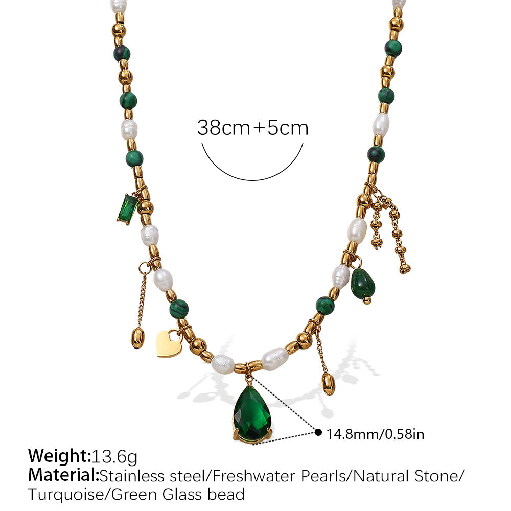French-style Hong Kong-style Imperial-style Instagram-inspired Minimalist Luxury Design, Noble Feeling, Zircon, Natural Pearl, Exquisite Necklace, Collar Chain Necklace
