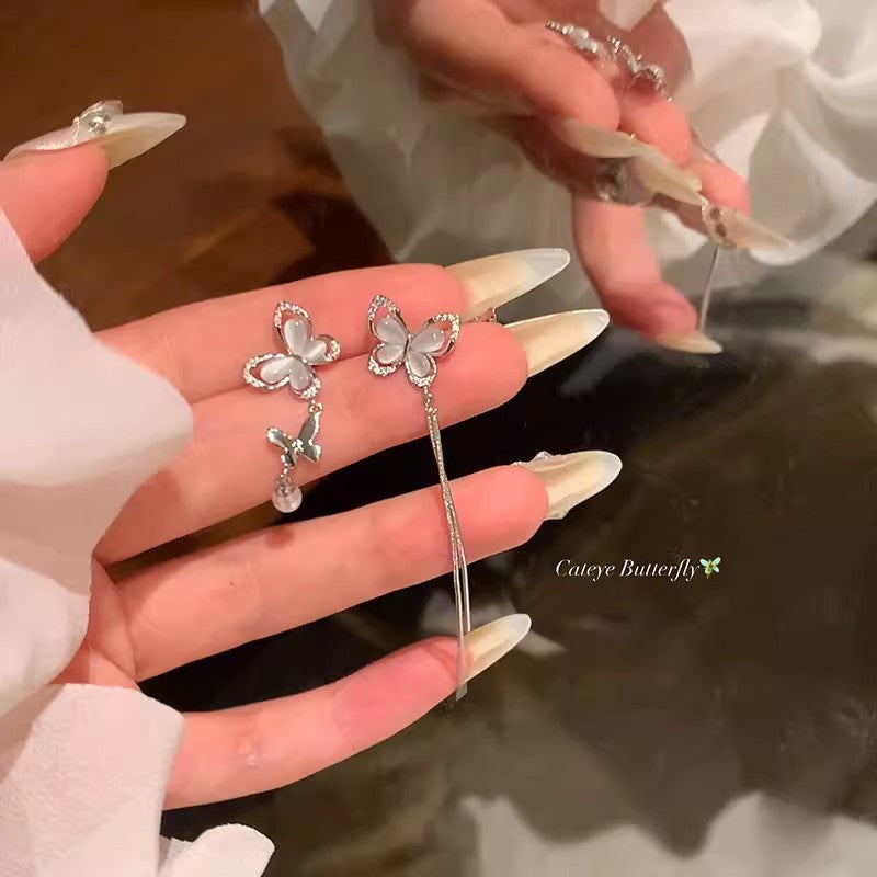 Elegante Perlenohrringe für Damen, zarte silberfarbene Wassertropfen-Kristall-Quasten-Ohrstecker, luxuriöser Vintage-Brautschmuck als Geschenk