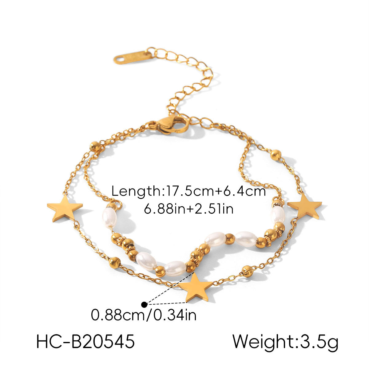 Resort-style 18K Gold Stainless Steel Zircon Bracelet