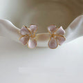 S925 Sterling Silver Needle Unique Drop-Glaze Flower Earrings For Women