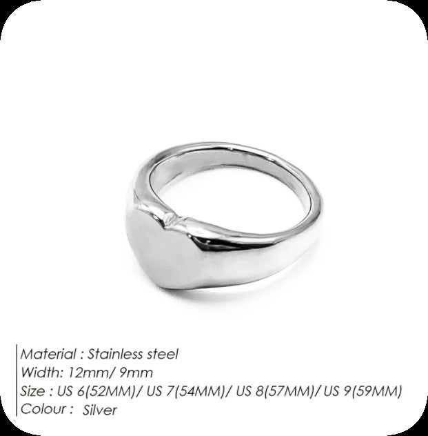 Herzförmiger Ring aus Edelstahl-Titan für Damen