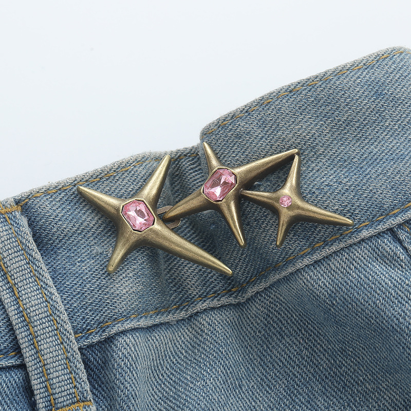 Triple-star waist buckle-copper-alloy-1 pair