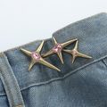 Triple-star waist buckle-copper-alloy-1 pair