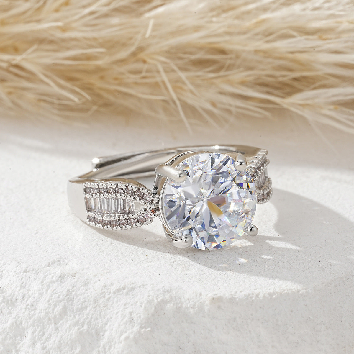 Damen offener Ring mit bunten Zirkonen