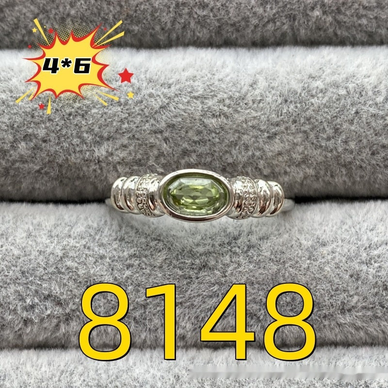 Natural Peridot Ring With A 4x6mm Pear-Cut Gemstone