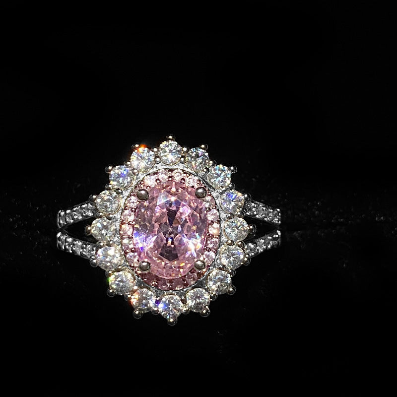 Damen-Zirkon-Ring mit simuliertem Aquamarin und Sonnenblume, luxuriöser Schmuck mit Topas-Edelsteinen und vollständiger Pavé-Fassung