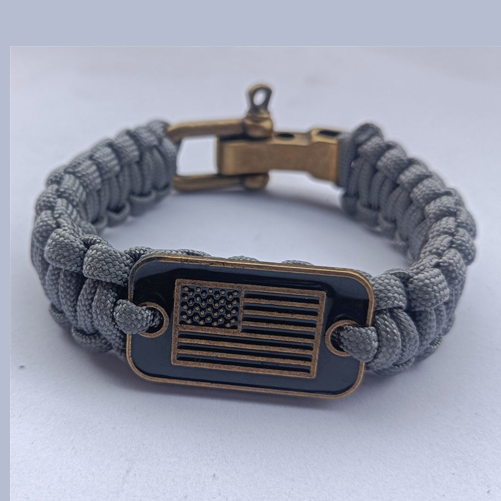 Braided Paracord Bracelet With Survival Zinc Alloy Adjusting Buckle