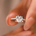Heart Shaped Simulated Moissanite Ring With Zircon Accent For Women