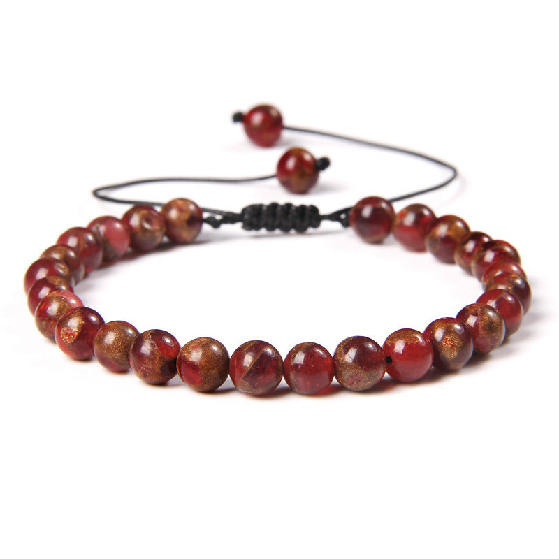 6mm Natursteinperlen Damenarmband Yoga Energie Sport