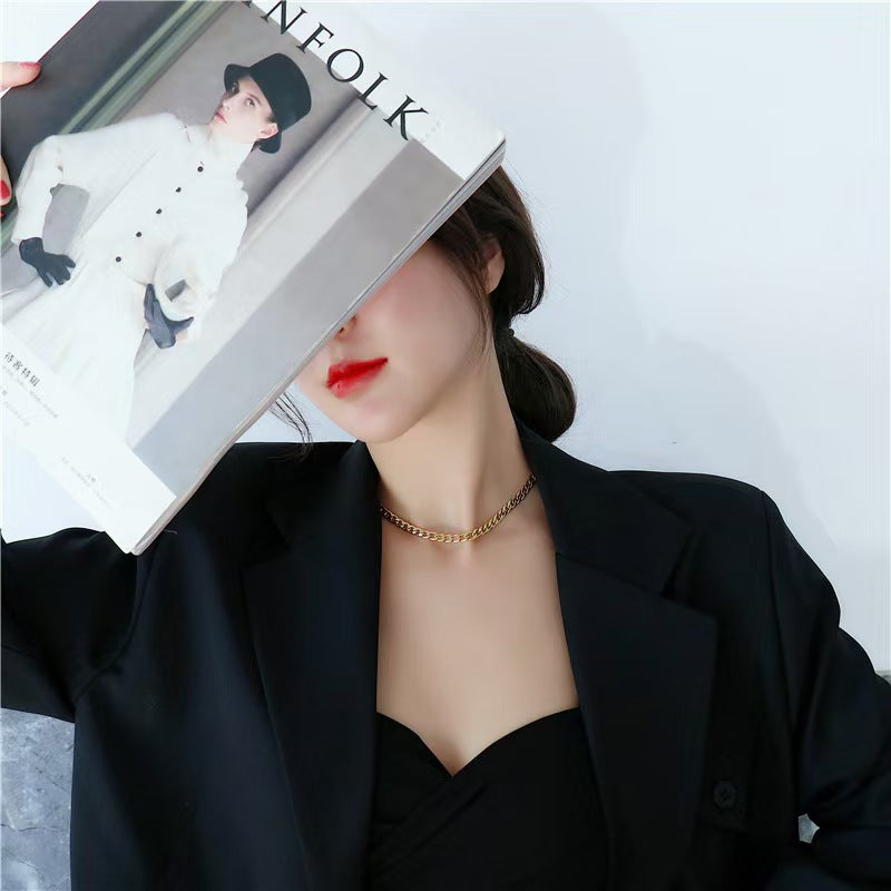 Fashionable Minimalist Cuban-link Necklace With A Premium Feel