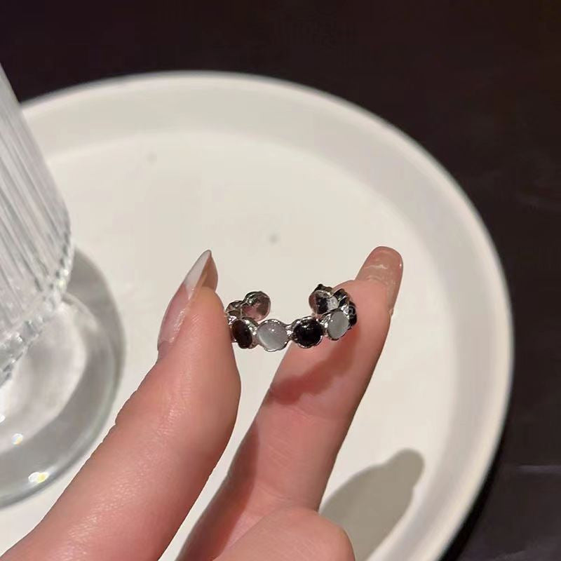 Damen Opal Stern Ring, INS Nischen Design, Offener Verstellbarer Zeigefinger Ring, Personalisierter All-Match Fingerring