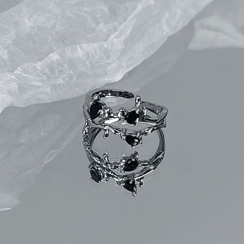 Minimalistischer 925er Silber verdrehter Ketten-Offenring, vintage verstellbares Manschettenband, koreanischer Modeschmuck für Frauen