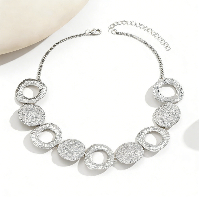 Women's Hammered Geometric Pendant Necklace