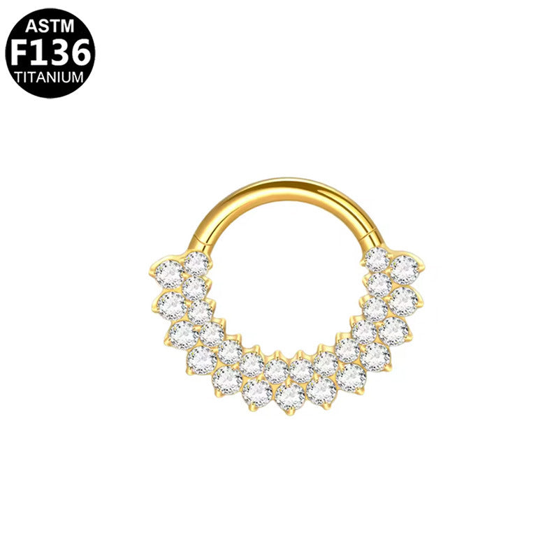 G23 Titanium Alloy Zircon Nose Stud