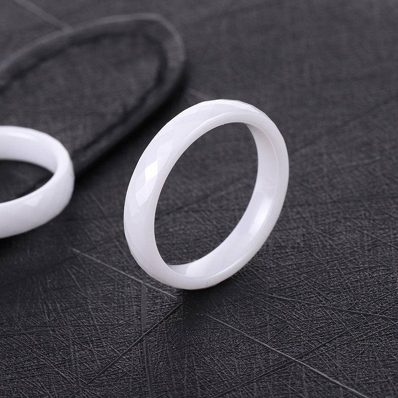 Facettierter Keramikring mit Rhombus für Herren