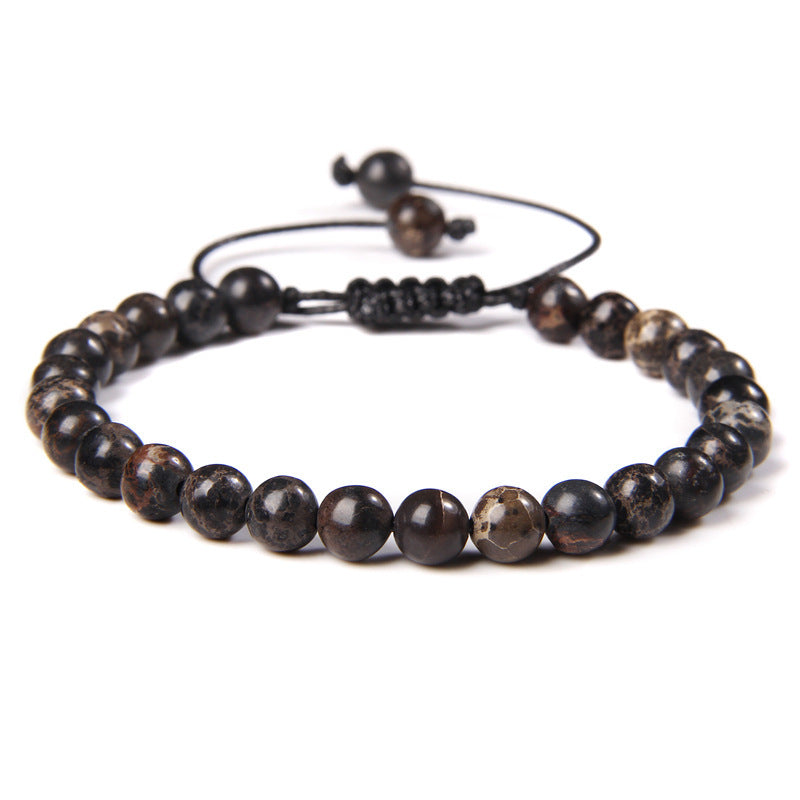 6mm Natursteinperlen Damenarmband Yoga Energie Sport