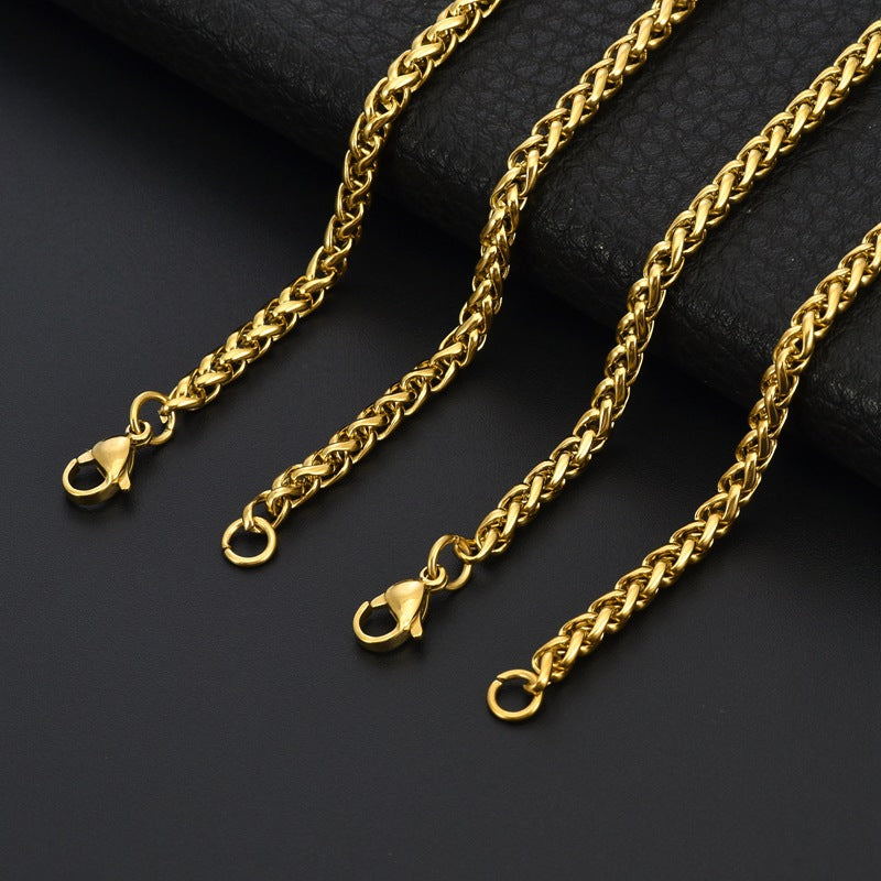 Stainless Steel Skeletal Chain Personalized Simple Fashionable Versatile Necklace Jewelry