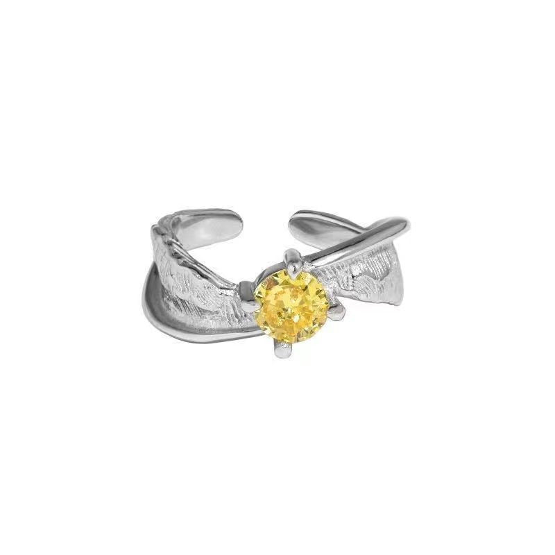 Neuer unregelmäßiger Zirkonring für Damen, INS-Trend, schlichter und vielseitiger verstellbarer Zeigefingerring