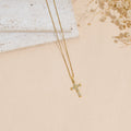 Stainless Steel Inlaid Zircon Cross Pendant Necklace For Men And Women