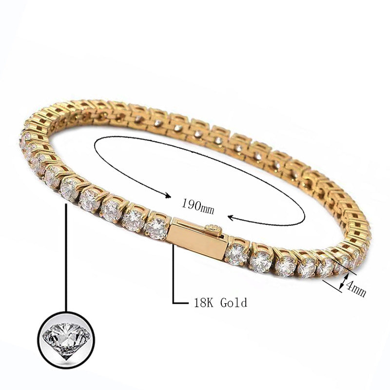 Tennis-Kette aus Edelstahl 316 mit Zirkonia-Einlage