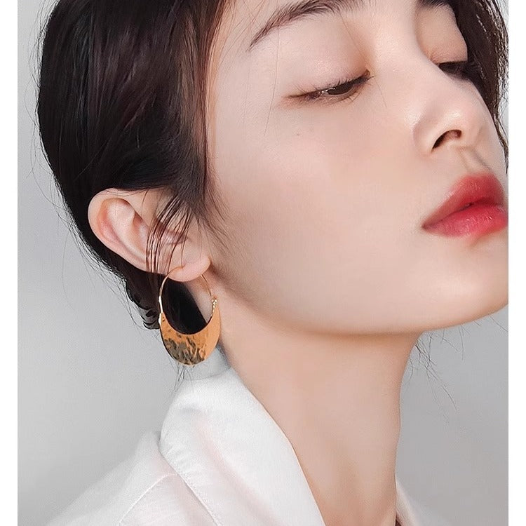 Women's Personalized 18k Gold-Plated Fan-Shaped Earrings
