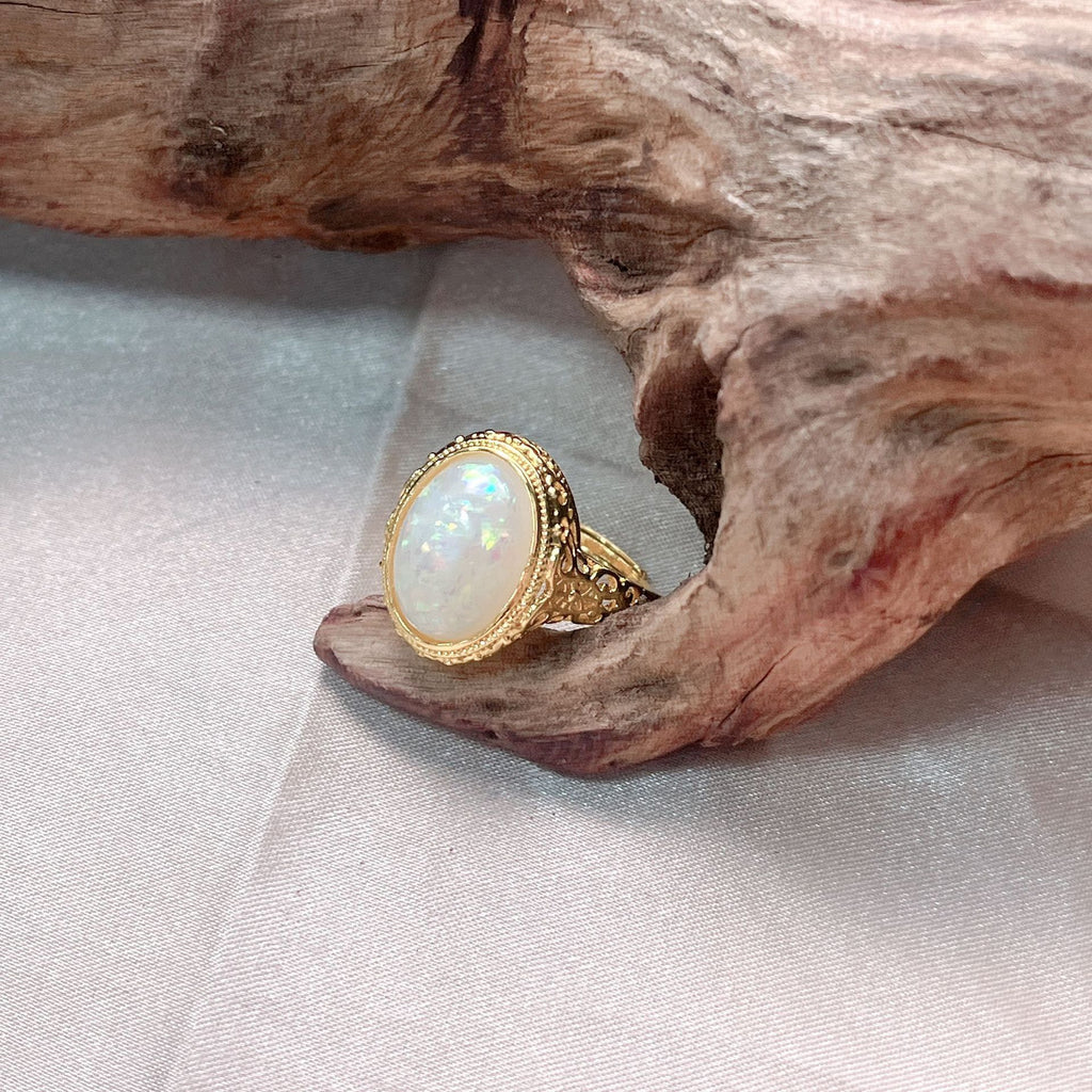 Colorful White Onyx Adjustable Ring For Women