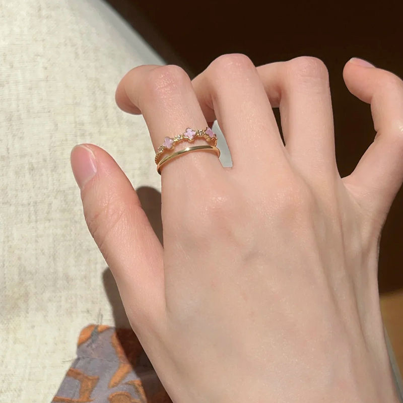 Exquisiter Ring aus emaillierter Farbglasur für Damen, 3D-Schmetterling, vielseitig & modisch, S925 versilbert, verstellbare Öffnung, Zeigefingerring