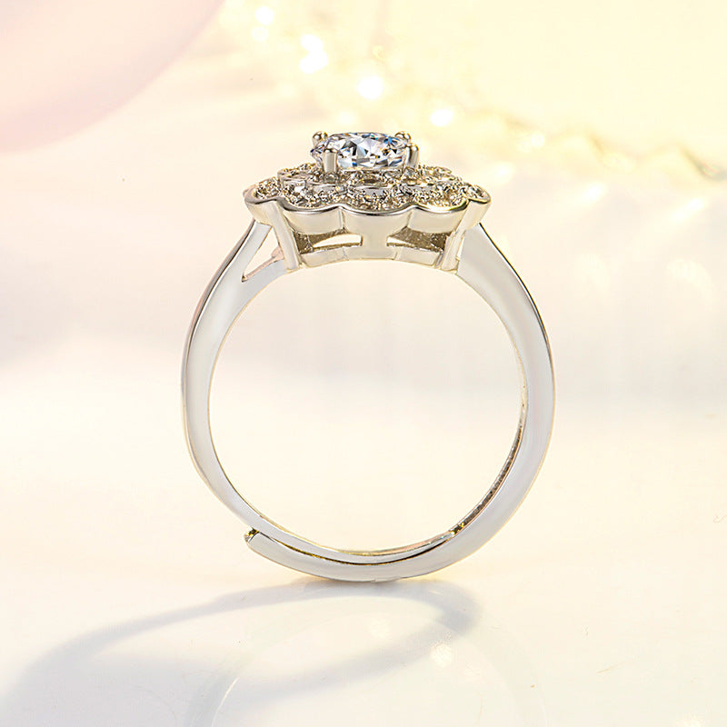 Doppellagiger Ring mit Kirschblüten