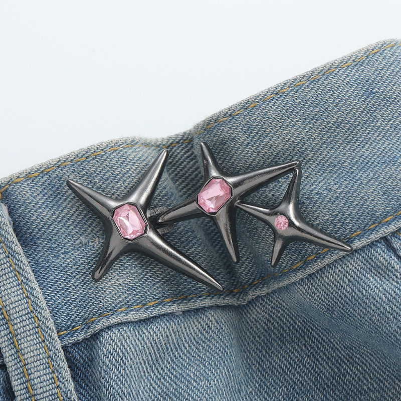 Triple-star waist buckle-copper-alloy-1 pair