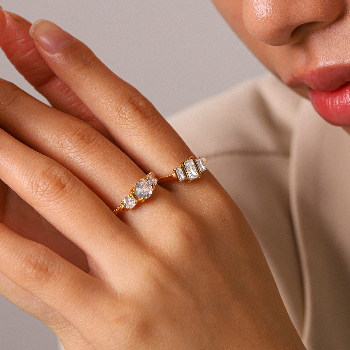 High-End Zirkon-Titanstahlring