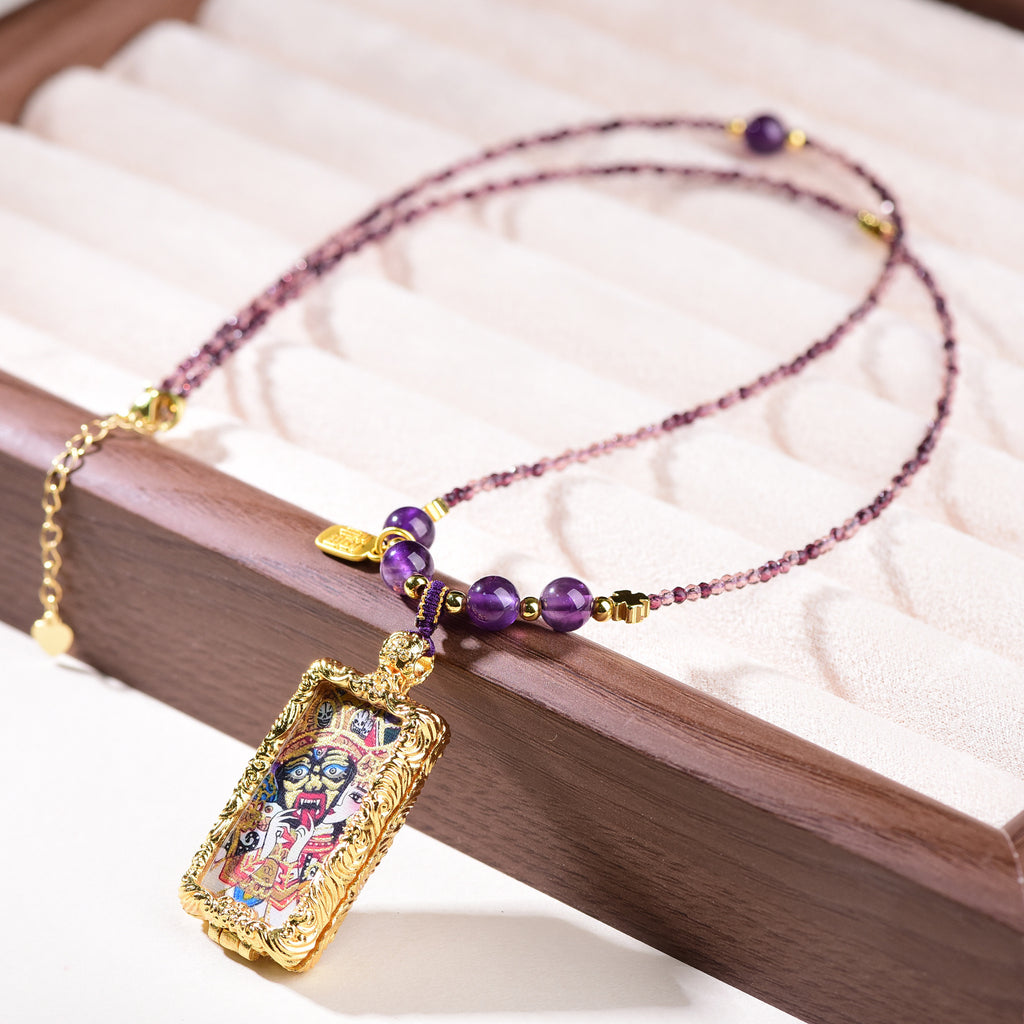Niche High-end Jiuzi Li Fire Bead Clavicle Necklace