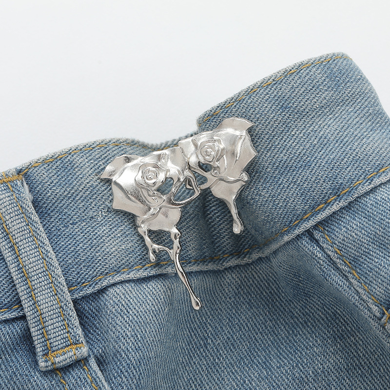 Rose waist buckle-copper-alloy-1 pair