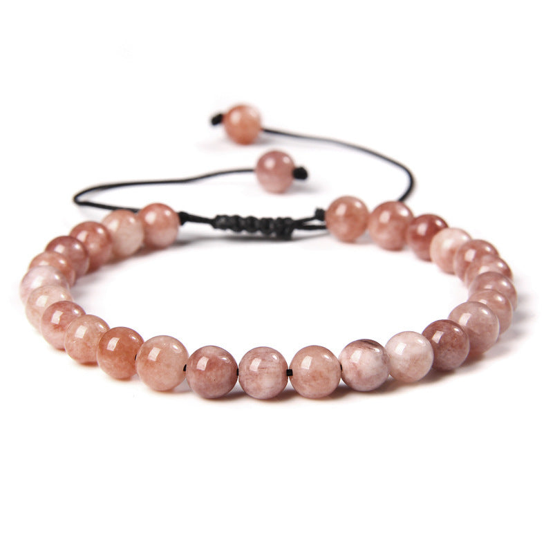 6mm Natursteinperlen Damenarmband Yoga Energie Sport