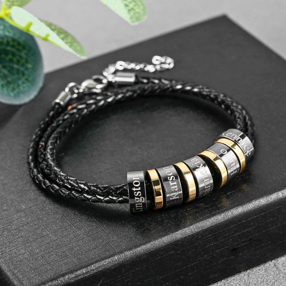Men's Braided Leather Cord Bracelet