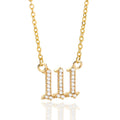 Digital Pendant Zircon Angel Number Necklace