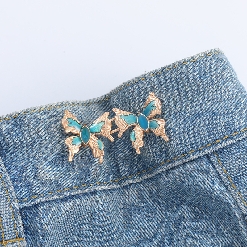 Butterfly waist buckle-Silver-Alloy-1 pair