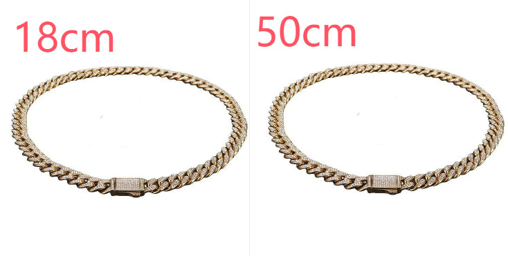 Edelstahl-Titanstahl-Kubanketten-Halskette-Armband