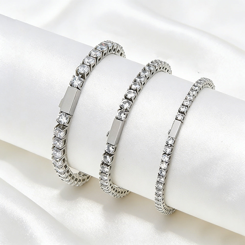 Tennis-Kette aus Edelstahl 316 mit Zirkonia-Einlage