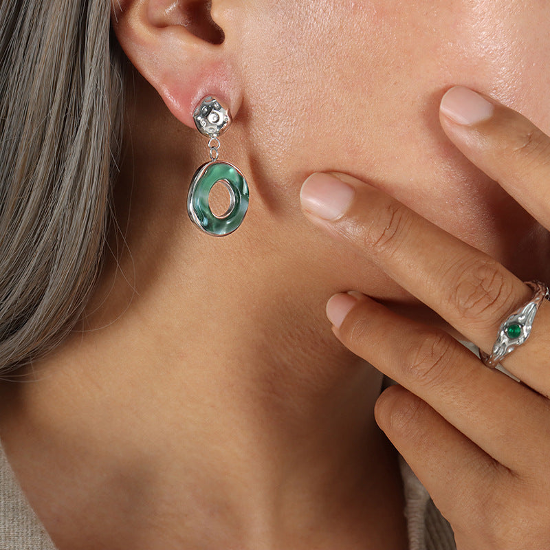 Chinese-style Imperial Court Inspired Versatile Emerald-zircon Earrings