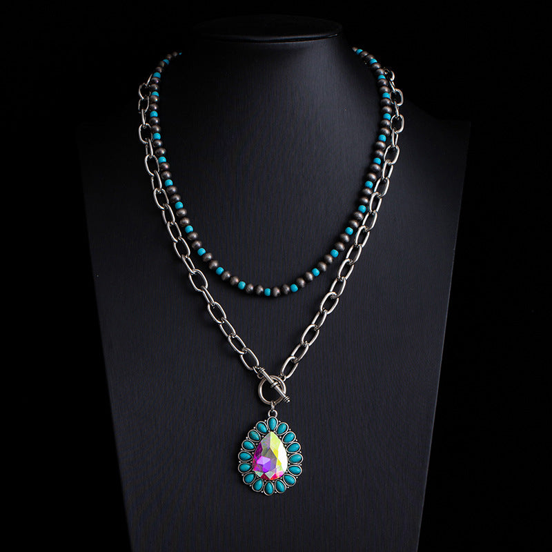 Fashionable Retro Ethnic Style Turquoise Necklace