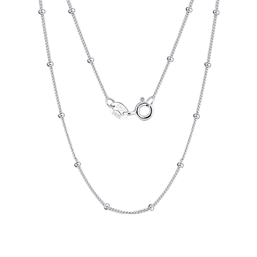 Halskette aus 925er Sterlingsilber, Made in Italy, mit 14K Weißgold-Perlen