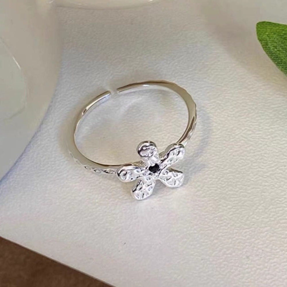 S925 Sterling Silber Damenring, schlichtes, einzigartiges Design, anlaufgeschützter Schmuck