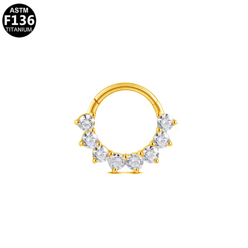 G23 Titanium Alloy Zircon Nose Stud