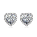 White Copper Heart-shaped Earrings Ornaments