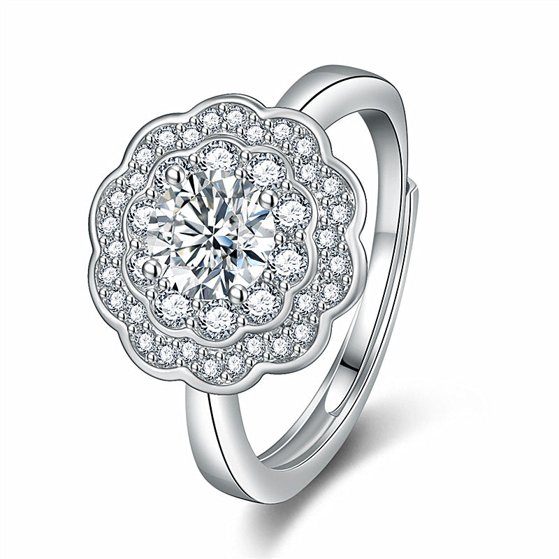 Doppellagiger Ring mit Kirschblüten