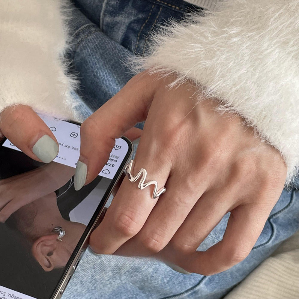 S925 Sterling Silberringe für Damen, minimalistischer Vintage-Fingerschmuck, der nicht anläuft