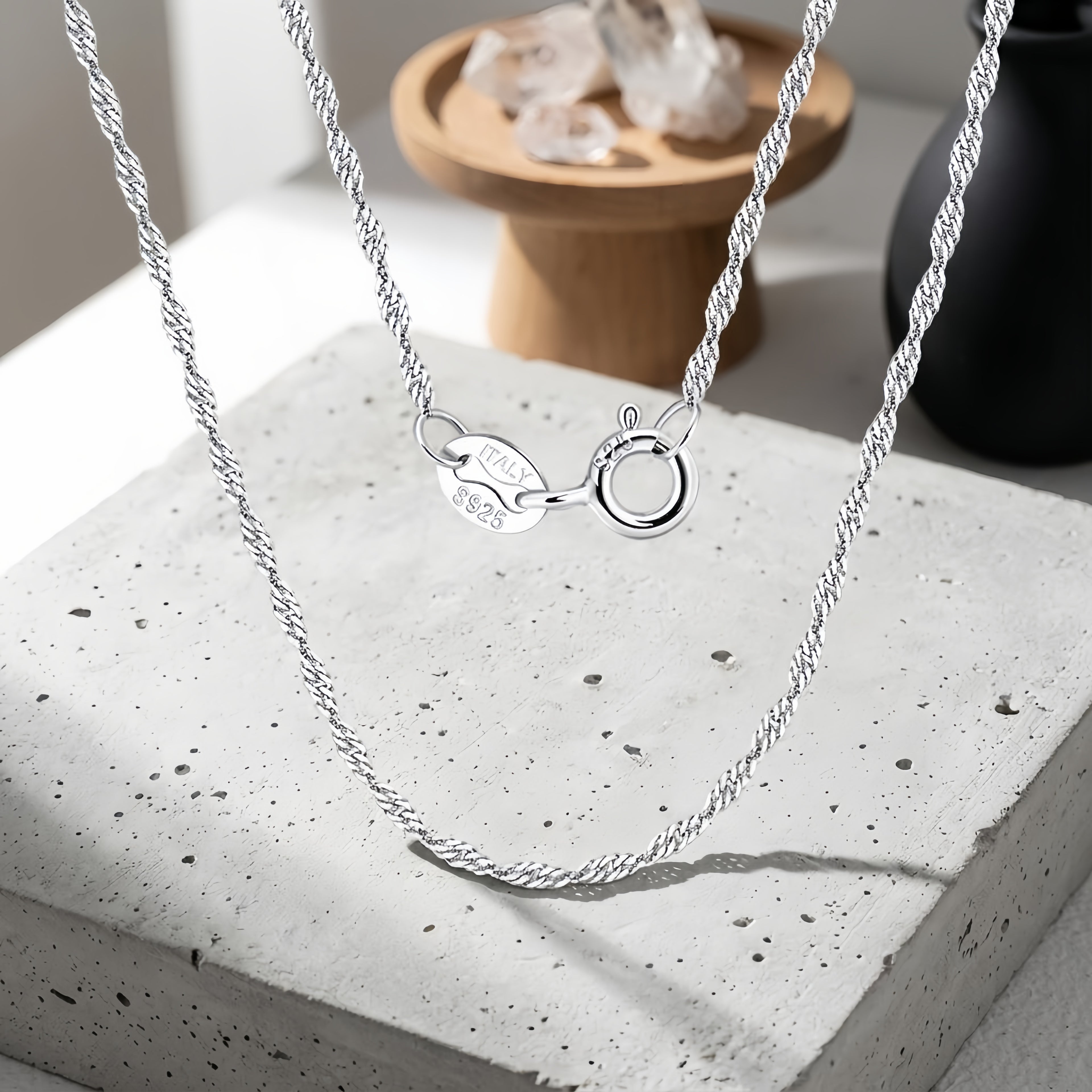 925 Sterling Silver Italian Craftsmanship Sterling  Rope Chain Necklace - Classic Elegance Meets Timeless Design