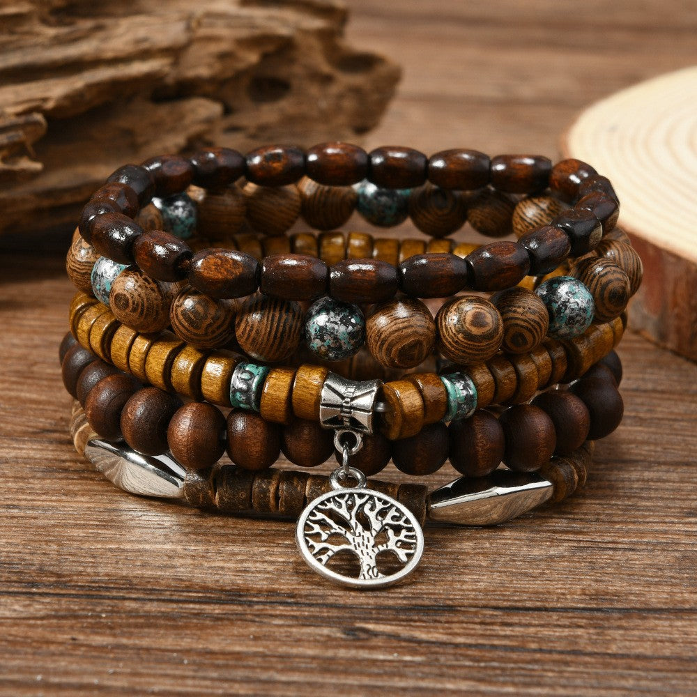 Fashionable Casual Turquoise Beaded Elastic Bracelet
