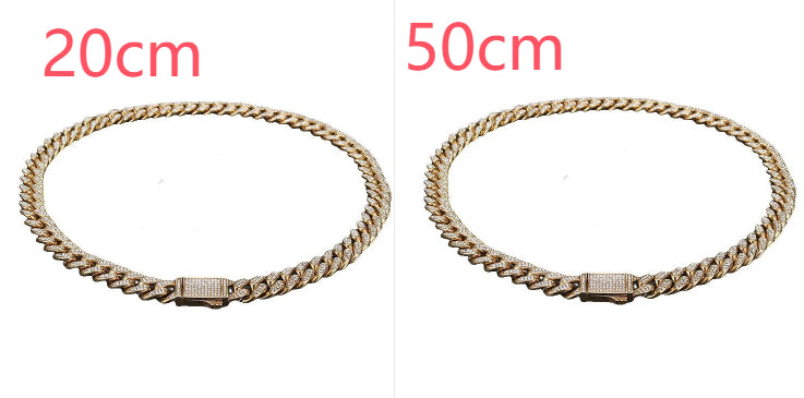 Edelstahl-Titanstahl-Kubanketten-Halskette-Armband