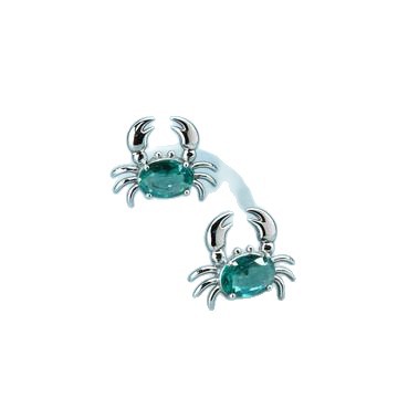 Women's Cute Crab Earrings Silver Color